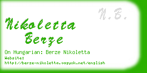 nikoletta berze business card